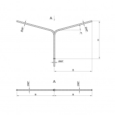 Консольный кронштейн двухрожковый К4-1,5-1,5-1-1