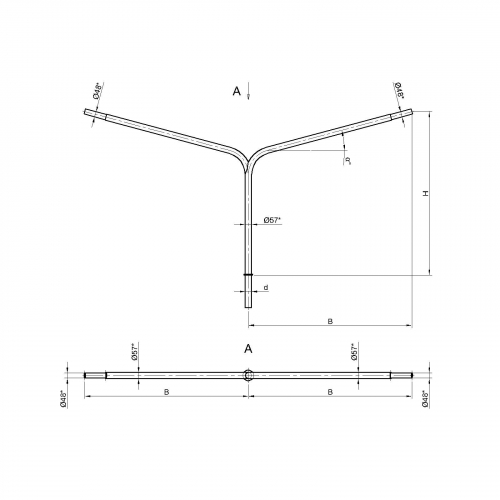 Консольный кронштейн двухрожковый К3-2,0-1,5-1-1