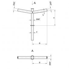 Консольный кронштейн двухрожковый К21-0,2-0,2-1-1